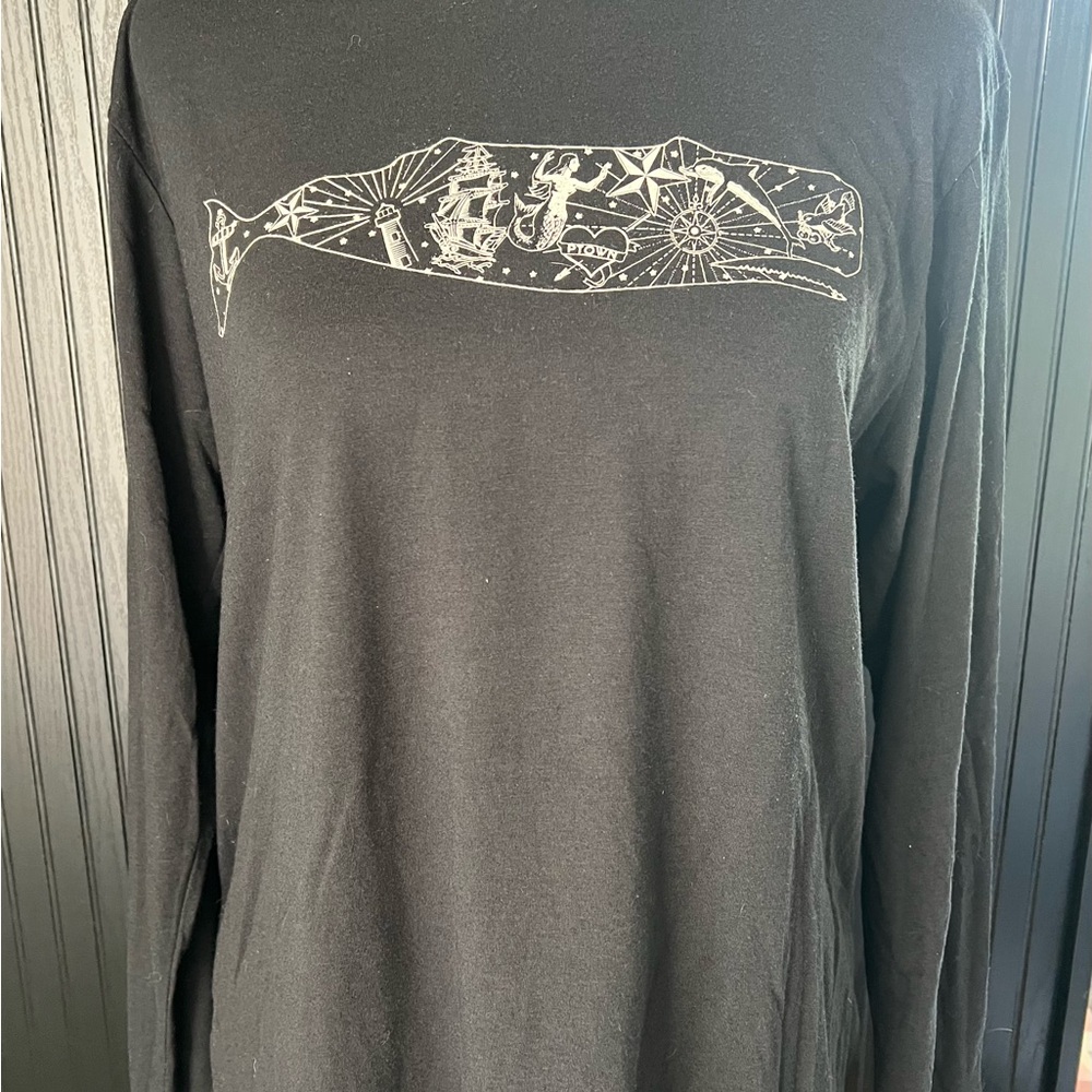 Provincetown “PTown” Black Graphic Long Sleeve Shirt